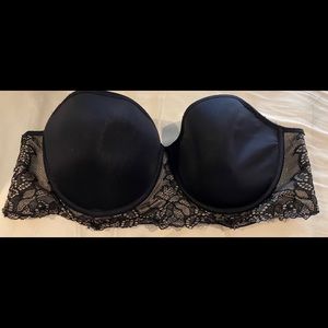 Black strapless with cream lace